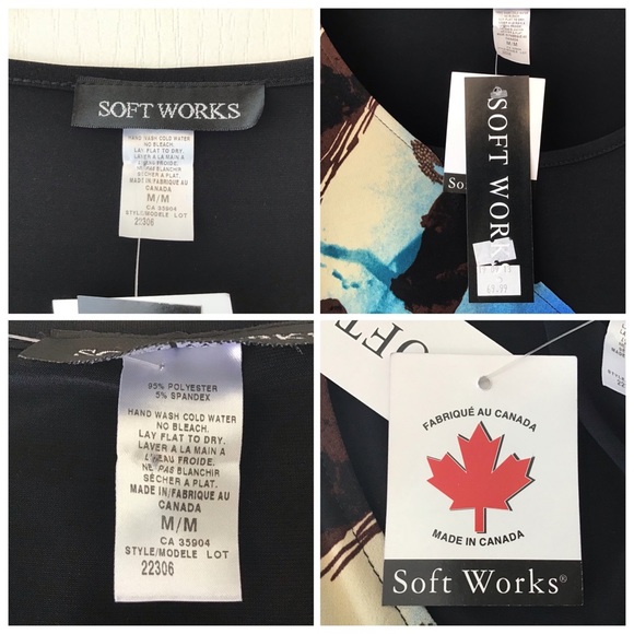 Softworks Abstract Pattern & Black Blocked Top, M - Picture 15 of 16